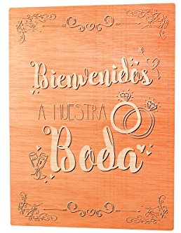 La Lluna Cartel Madera BIENVENIDOS A Nuestra Boda