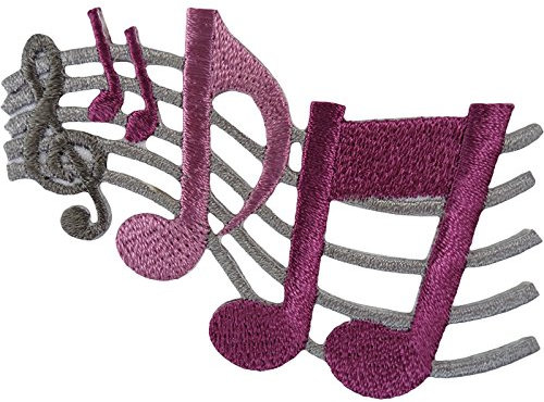 Music Notes Patch Musical Sheet Embroidered Badge Iron Sew On T Shirt Jacket Bag