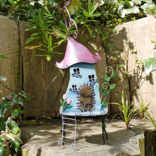 Fee Pixie Baum Haus Outdoor Garten Terrasse Skulptur Deko Ornament