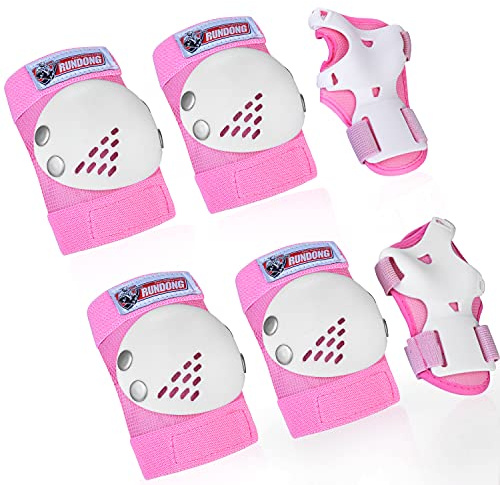 RUNDONG Kids Knee Pads Elbow Pad Wrist Guards Roller Skating Protective Set | 3-in-1 Gear Set for Kids Ages 3-15, Roller Skating, Inline Skating, Cycling, BMX, Skateboarding, Scooter Riding Sports