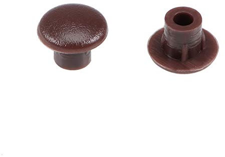 sourcing map Étagère Cheville Trou Bouchons 5mm Diamètre Foncé Marron Plastique Tube Couvercle pour Clou Cabinet Bouton Support Placard Bibliothèque Réglable 200Pcs