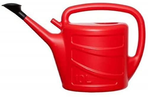ACCURATE 10L Watering Can - Lightweight Red Watering Can for Indoor & Outdoor Use with Detachable Sprinkler Rose Head