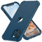 ORETECH Coque pour iPhone 12 Pro Max + 2 Pièces Verre Trempé Protection écran, 2 en 1 Antichoc Souple Silicone TPU Arrière Rigide PC Avant Housse de Protection pour iPhone 12 Pro Max 6,7 Bleu