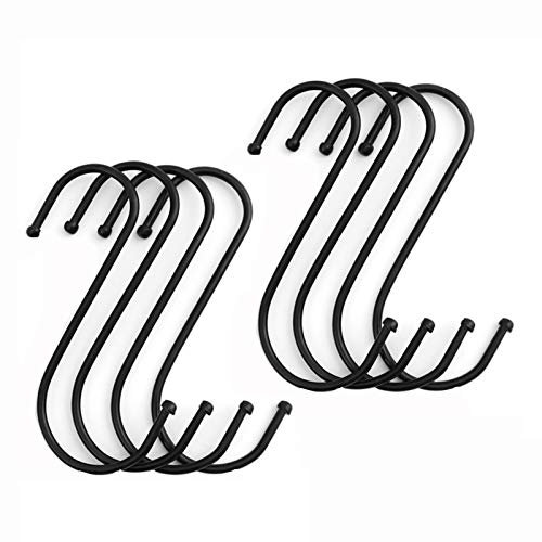 Meiyea 10pcs in Pack S Shaped Hooks Hanging Hooks Hangers for Bathroom, Bedroom, Office and Kitchen (Small)