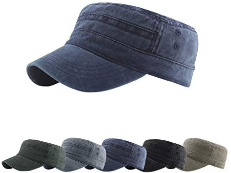 CheChury Unisex Army Military Cap Herren Army Stil Cap Baumwolle Baseballmütze Kappe Einstellbare Vintage Flat Cap für Wandern und Sport