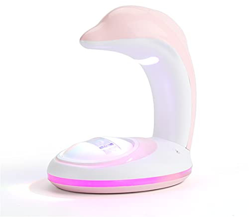 N+C Lumière Projecteur Arc-en-ciel, Lampe Arc-en-ciel Rechargeable pour Enfants Avec Projecteur Nuit Dauphin Pour La Décoration La Pièce (Rose)