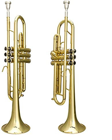 Professionelle Trompete Musikinstrument Anfänger Spielstufe Kinder Erwachsene B Flachlack Gold Trompeten Anfänger