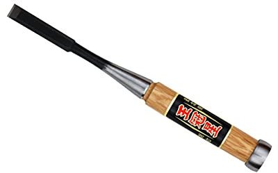 OHKANBOSHI Japanese Woodworking Chisel Oire Nomi, Carving, Mortising, Dovetailing, Red Oak Handle, Made in Japan (12mm - 1/2)