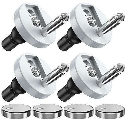 Quick Release Toilet Seat Fixings, Ancable Quick Release Toilet Seat Hinges Top Fittings Universal Toilet Seat Hinge Fittings for WC Toilet Blind Holes 4 Pack