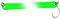 FTM Blinker zum Forellenangeln Spoon Curl Kong 3,5g 6,7cm, Farbe:neon grün lumi/schwarz Glitter