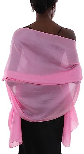 PIOYMEYA Chal Rosa Mujer Fiesta Estola Foulard Fular Boda Ligero Pashmina Bufanda Pañuelos para Vestido Noche