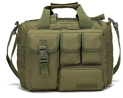 Generic Borsa a tracolla per laptop tattica da uomo multifunzione da esterno, borse a cartella da 15