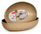 Juego de 3 Bandejas Classic Ovales 1L de Plastico Duro Reutilizables e Irrompibles para Fiestas de Navidad (Oro)