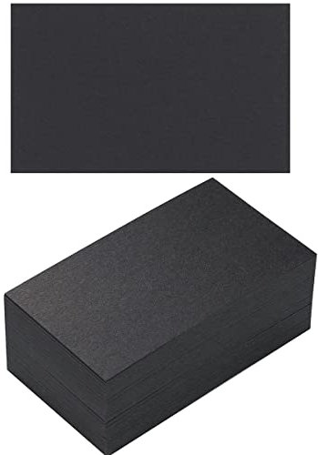 Topeen Karton, blanko, schwere Karten, Schwarz, 7,6 x 12,7 cm, 100 Stück