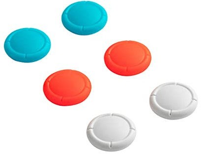 AKNES GuliKit Hall Joystick JoyCon Capuchon de Remplacement, 6PCS Capuchon pour GuliKit Hall Joystick(NS40) - Bleu & Rouge & Blanc