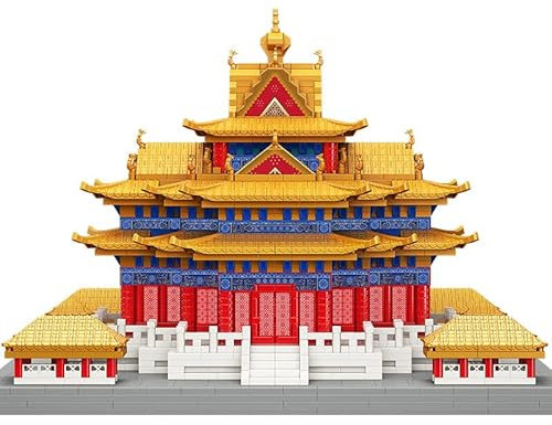 YILETKC Chinesische Architektur Baustein, 4601 Teile Eckturm der Verbotenen Stadt Mini-Bausteine Klemmbausteine Häuser Modell, Modulares Architektur Spielzeug Geschenk für Kinder und Erwachsene