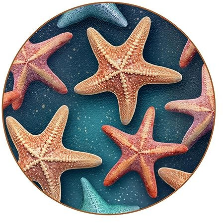 Seestern-Untersetzer für Getränke, 6 Stück, Tischschutzmatte für Weingläser, Tassen und Tassen, wiederverwendbar im Büro, Küche, Bar, 10,9 cm