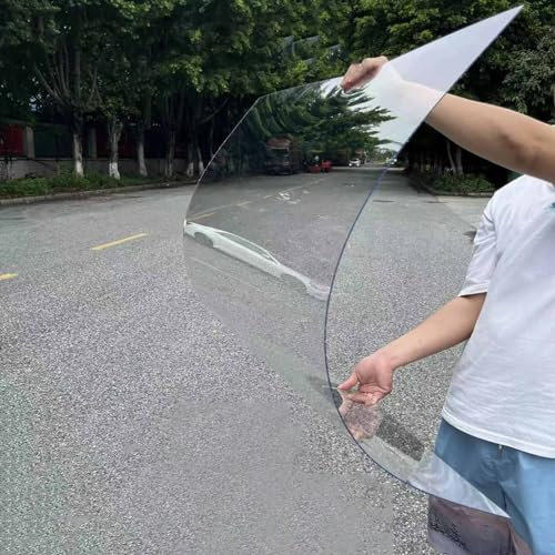 SANJIAOJIA Placas de Policarbonato,Láminas de Plástico de Policarbonato,Recortables Planchas Transparentes Tejados,Flexibles e Inastillables Invernadero,Cochera Cubierta Toldo Marquesina (0.6x4m)