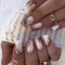 24 Pièces Faux Ongles Court Carré, French Blanche & Violette Brillant Press on Nails, 12 Tailles Couverture Complète Gel Ongles à Coller Acrylique Fake Nails pour Femme Filles Nail Art à La Maison