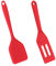 2 Pcs Small Spatula for Cooking Silicone Mini Slotted Spatula for Cooking Small Spatula Turner Red Serving Spatula Cookie Spatula Nonstick Heat Resistant Cookie Slotted Spatula (Red)