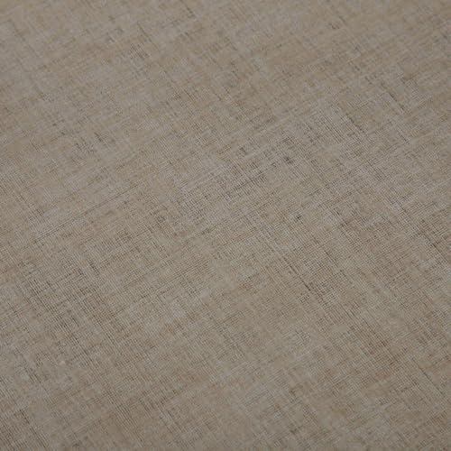 Wachstuch Tischdecke oval abwaschbar Leinenoptik grob Struktur Gartentischdecke fleckenabweisend (Beige, 140x180 cm)