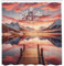 ABAKUHAUS See Duschvorhang, Faszinierende Sonnenuntergangsszenerie Berge Wolkenreflexionen Leben ist Besser Spruch, Stoffliches Gewebe Badezimmerdekorationsset mit Haken, 175 x 200 cm, Smaragd
