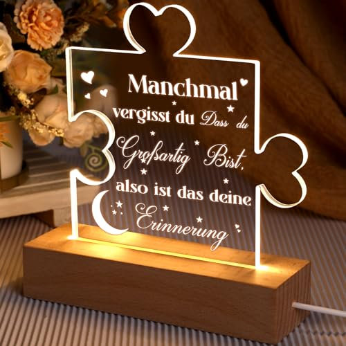 Blulu Geschenk für Frauen LED Acryl Nachtlicht Geburtstagsgeschenk Weihnachtsgeschenke Inspirierende Geschenke für Freundin Mama Mutmacher Geschenk für Kollegen Geburtstag Weihnacht