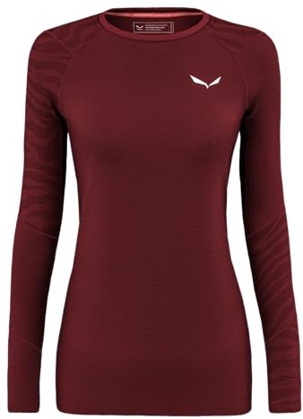 Salewa Damen Cristallo Warm Amr W L/S Tee. Longsleeve Tee, Syrah, S EU