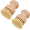 NICKLIN Vegetable Brush Wooden Dish Brush,2Pcs Natural Sisal Bristles Wooden Scrub with Handle for Potato,Dish,Pot,Cast Iron Pans,Kitchen Sink