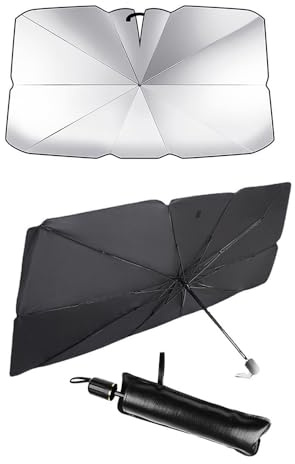 MMHGFIR Auto Sonnenschutz Frontscheibe, für Opel Corsa-C Corsa-D Corsa-E Corsa-F 360° Rotations Faltbarer Auto Windschutzscheibe Sonnenschirm Regenschirm,UV- und Hitzeschutz Sonnenblende,80 * 140CM