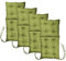 MG Design Stuhlkissen 4er Set 50 x 100 cm Sitzkissen grün - Gartenstühle Sitzauflagen aus Polsterstoff, mit weicher Füllung, mit Schnüren zum Binden - Niedriglehner Auflagen