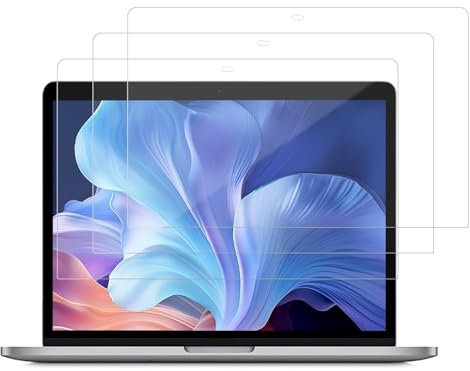 OMCGG Protector de pantalla para MacBook Air de 13 pulgadas (2018-2022 M1/M2) y MacBook Pro de 13 pulgadas (2016-2022), paquete de 3 protectores transparentes HD antihuellas y resistentes a los