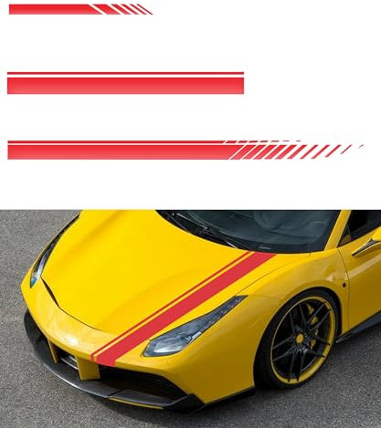 Flaconi 5 Stück Auto Aufkleber,Auto Tuning,Auto Aufkleber Seite,Racing Aufkleber,Auto Racing Karosserie Seite Streifen Aufkleber,Vinyl Racing Streifen Aufkleber Aufkleber für Auto Dekoration (Rot)
