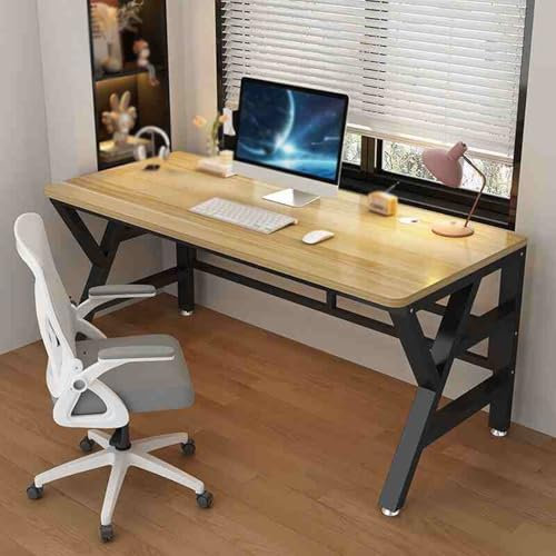 Escritorio ejecutivo moderno de nogal para computadora para oficina en casa, mesa de escritura compacta de 180 x 60 cm con funcionalidad de juego
