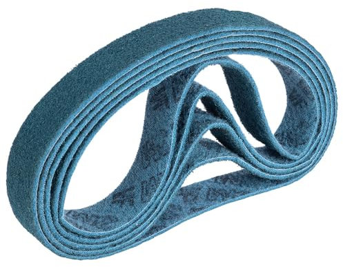 Nastro abrasivo 5 pezzi realizzato con 3 M SC-BS in tessuto non tessuto, per levigatrice tubolare, grade: molto fine, colore: blu, 30 mm x 533 mm