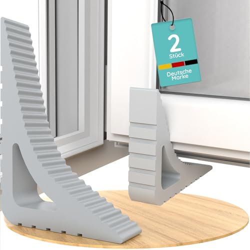 Set di 2 fermaporta per finestre e cuneo per ventilare, fermaporta per finestre senza foratura, clip in gomma e fermaporta del balcone, perfetto come fermaporta per finestra