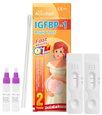 Accufast Test de liquide amniotique pour les femmes de plus de 15 semaines de grossesse, 2X Test rapide IGFBP-1 pour détecter les fuites de liquide amniotique