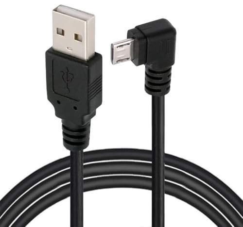 JSER Cable de Carga de Datos en ángulo Izquierdo de 90 Grados, Micro USB 2.0 Tipo 5 Pines a USB 2.0 Tipo A, 480 Mbps, para teléfono, Tableta, computadora, cámara (10 cm)