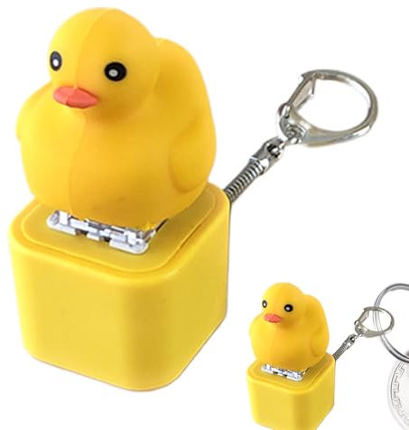Enten Quaken Fidget Spielzeug Schlüsselanhänger, Neuheit Enten Tastatur Schlüsselring, Kreative Stressabbau Spielzeug Für Kinder Erwachsene, Dekorativer Anhänger Mit Licht Und Sound Für Den Rucksack