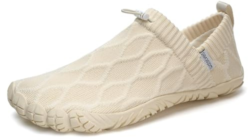 WateLves Barefoot Water Shoes Women Men Minimalist Comfortable Walking Shoes Beach Outdoor Running Sneakers Ivory, EU 41