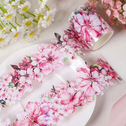 MAOSHYMS Blumen PET Washi Tape, Blume Dekoratives Klebeband,Blumen Masking Tape, Buntes Blumenklebeband, Blumen Washitape Sticker für DIY Handwerk Journals Planner Scrapbooking Verpackung (C)