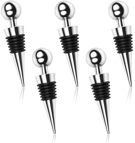 5PCS Bottle Stopper for Wine Collection, Champagne and Beer Sealing, Leakproof Wine Sealer Cap, Reusable Wine Stopper Cute Design, Airtight Wine Stoppers for Bottles