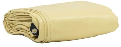 vidaXL Plane 650g / m² Beige 5 x 5 m Canvas mit PVC-Beschichtung, Garten- und Terrassenabdeckung, moderner Wetterschutz, robuster Outdoor-Schutz, Glatte Plane