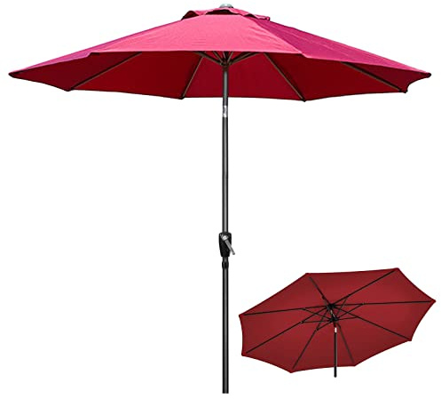 QYYZTQY Garten-Sonnenschirm, Fuß Außenschirme Terrasse, Neigungs- Kurbel-Sonnenschutz, Garten-Terrassenmarkt-Sonnenschirm mit 8 Rippen ohne Sockel für Garten, Rasen und Pool