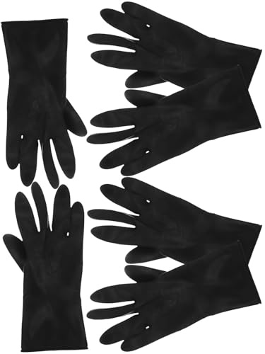 DOITOOL 3 Paar Haarfärbehandschuhe Rutschfest aus Schonendem Material Größe L Schwarz Friseurhandschuhe für Salon und Heimgebrauch Schutzhandschuhe für Haarfärben und Haarwäsche