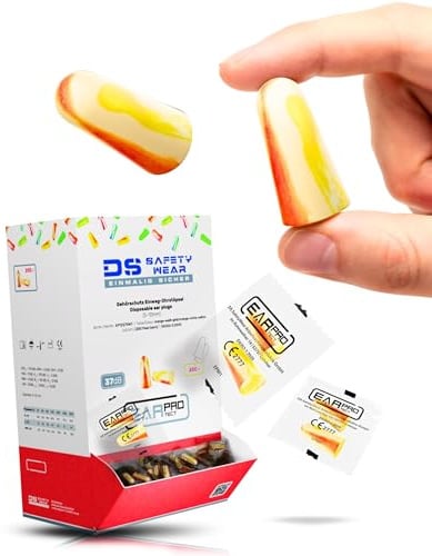 EAR PROTECT 400x Gehörschutzstöpsel 37dB - EN352-2 - Spender mit Ohrstöpsel (200 Paar) - Lärmschutz Ohrstöpsel - Ohrenstöpsel Baustelle - Professioneller Hygienischer Ohrstöpselspender für Betriebe