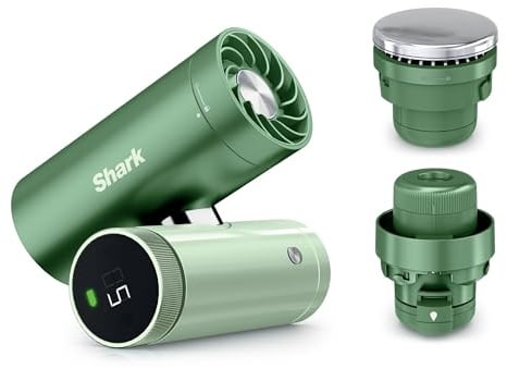 Shark ChillPill 3-in-1-Hochgeschwindigkeits-Handventilator, Matcha | Sprühnebel- & InstaChill-System, 3 Kühlaufsätze, reisefreundliches Design - FA022EUGN