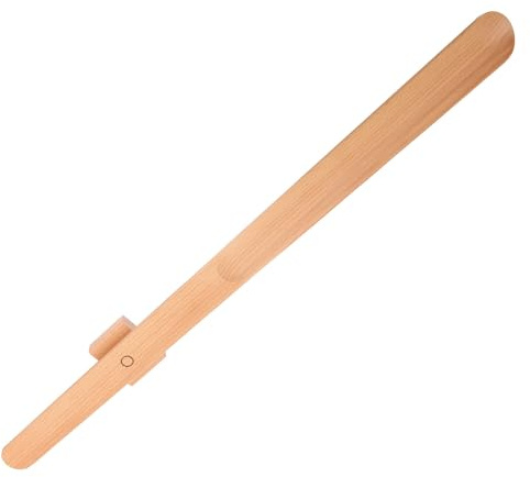 BUGUUYO Chausse-pied 55cm en Bois de Hêtre Long Manche Magnétique | Usage Maison et Voyage, Aide pour Seniors et Femmes Enceintes, Couleur Kaki, Rangement Pratique