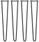 SKISKI Legs 4 x 2 Streben Hairpin Legs Haarnadelbeine Haar-Nadel-Beine Haarnadel-Beine Tischbeine Stuhlbeine Möbelbeine Haarnadel-Tischbeine Möbelfüße 71cm H 12mm D Stahl - Schwarz