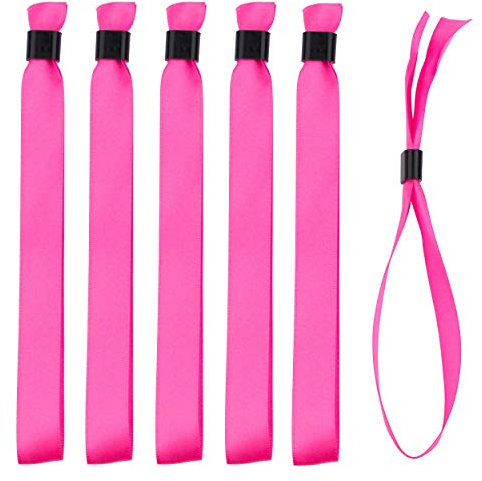 IBOO - 100 Bracelets d'Identification Rose en tissu pour événements – Fermeture en plastique pour plus de sécurité – Bracelets en satin de qualité agréable identification VIP, soirée